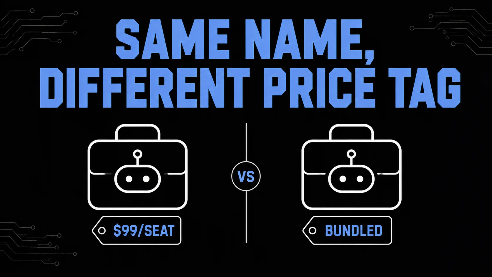 Two nearly identical agent icons labeled $99 per seat and bundled, showing the Cowork naming confusion