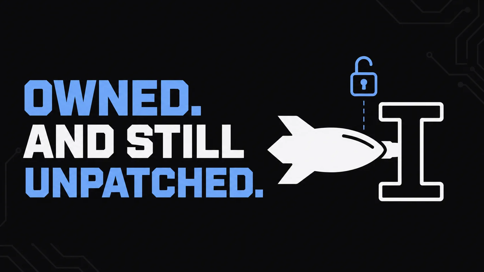 A rocket icon docking into a text-cursor icon with an unlocked padlock badge above the connection point